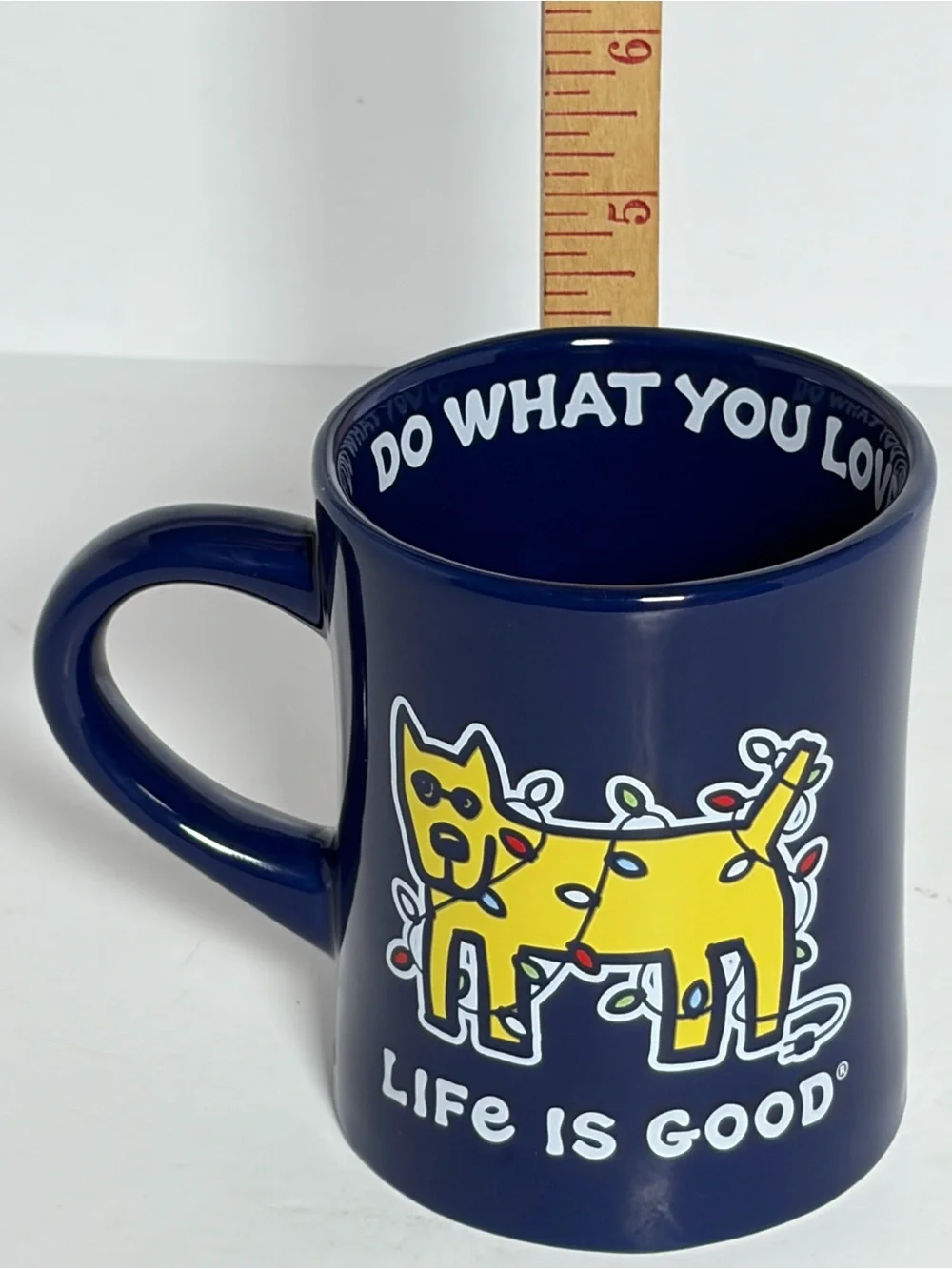 Life Is Good “Do What You Love” Dog Coffee Mug Navy Blue Ceramic 4.5”
